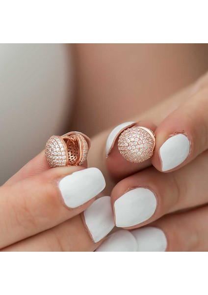 ​gümüş Çift Taraflı Taşlı Bayan Küpe modelleri