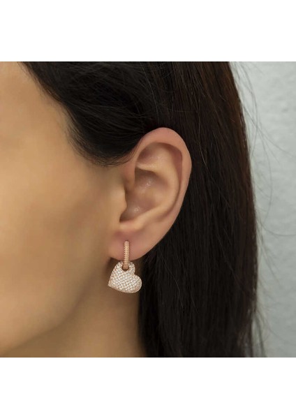 Gümüş Halka Kalp Bayan Küpe fiyatları