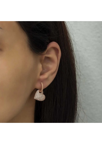 Gümüş Halka Kalp Bayan Küpe modelleri