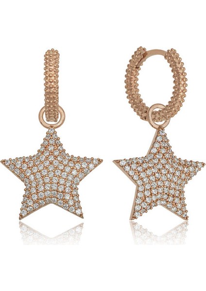 Gümüş Halka Yıldız Bayan Küpe indirimleri