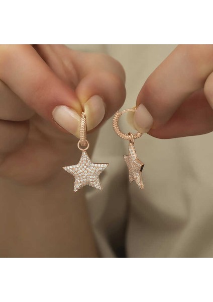 Gümüş Halka Yonca Bayan Küpe modelleri