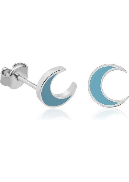 Gümüş Fosforlu Mavi Yıldız Küpe