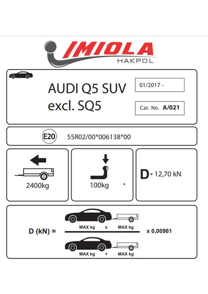 -Audi Q5 2017 ve Sonrası Çeki Demiri modelleri
