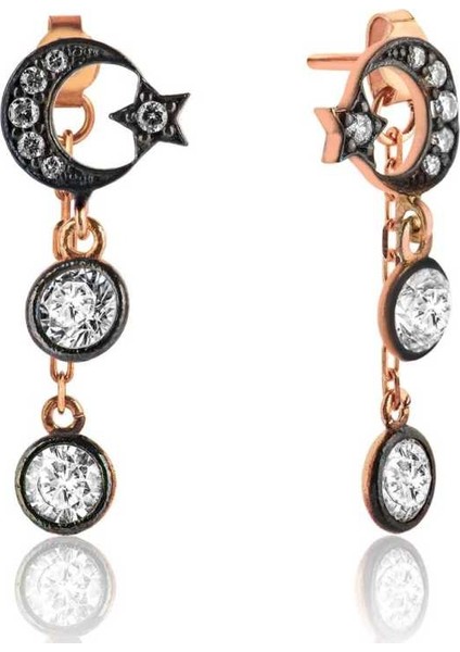 Gümüş Sallantılı Ay Yıldız Küpe fiyatları