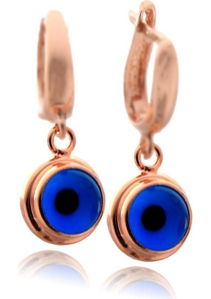 925 Ayar Gümüş Yuvarlak Nazar Küpe