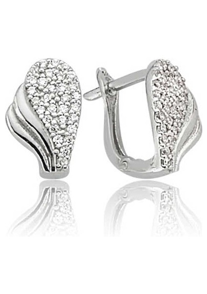 Gümüş Yaprak Desenli Küpe modelleri