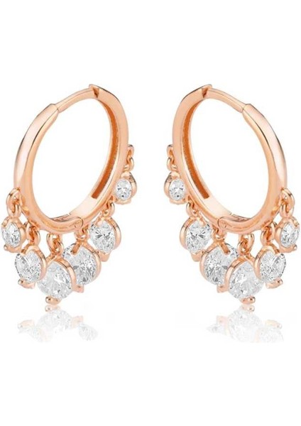 Gümüş Beyaz Taşlı Şakira Küpe