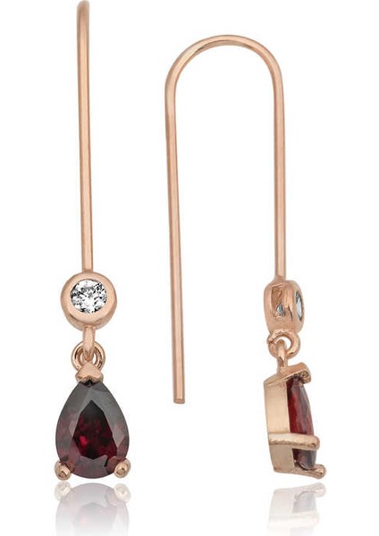 Gümüş Kırmızı Damla Küpe modelleri