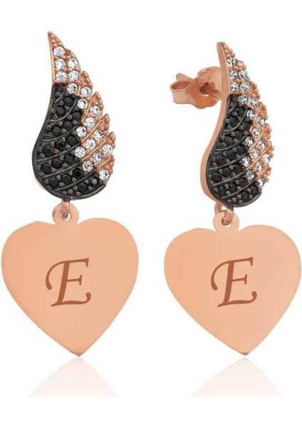 Gümüş Kanatlı Kalp Küpe