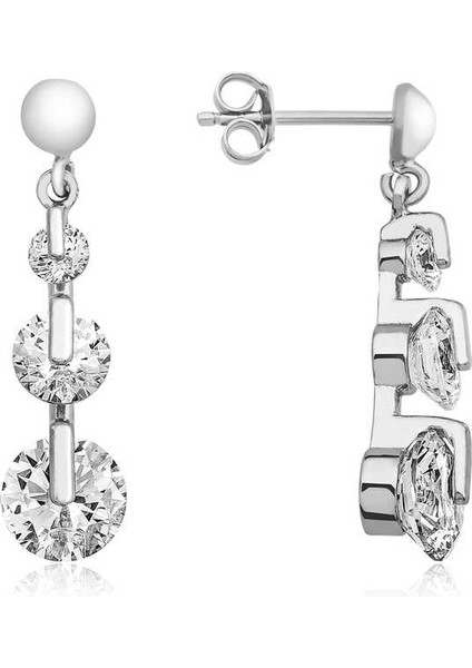 Gümüş 3 Taş Tria Çivili Küpe fırsatları