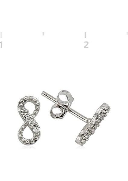 Gümüş Çivili Sonsuzluk Küpe