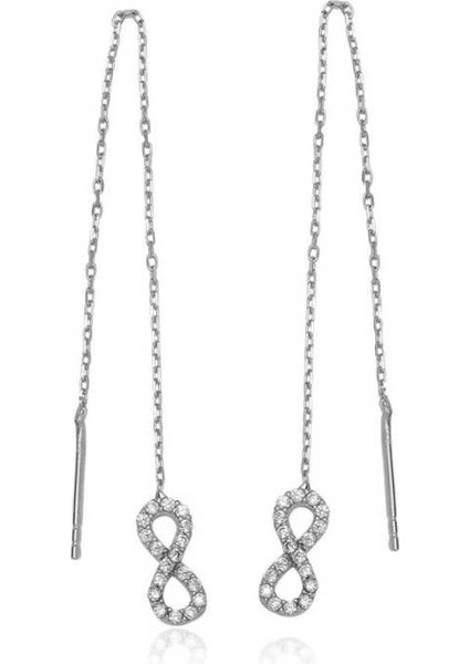 Gümüş Zincirli Sonsuzluk Küpe