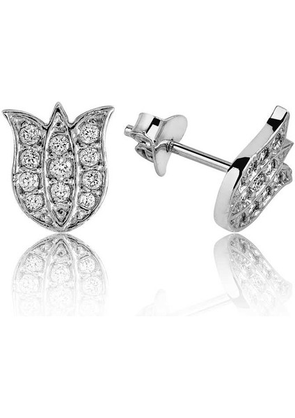 Gümüş Lale Çivili Küpe modelleri