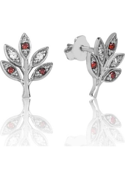 Gümüş Sevgi Dalı Çivili Küpe