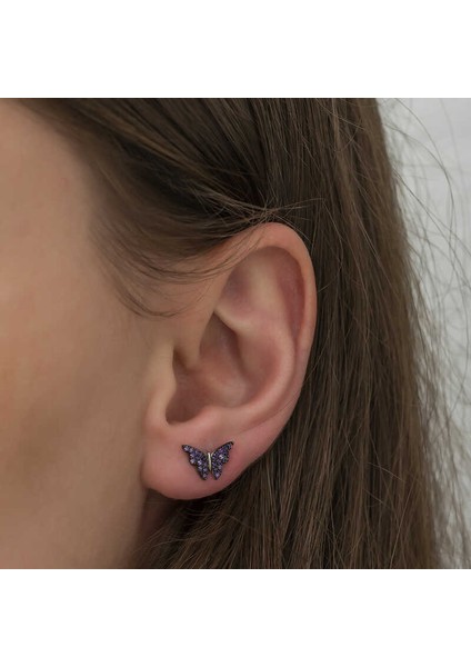 ​gümüş Mor Kelebek Küpe fiyatları