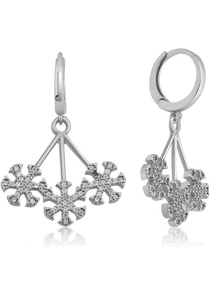 Gümüş Üç Kar Taneli Küpe fiyatları