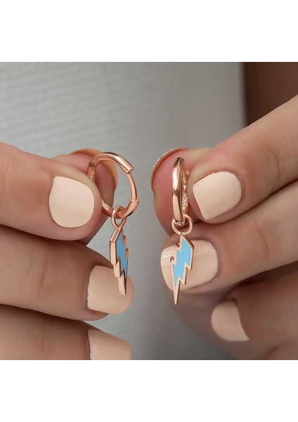 ​gümüş Fosforlu Mavi Şimşek Küpe modelleri