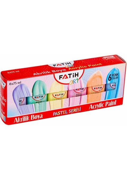 Akrilik Boya 6 Renk 75ML 6 Lı Pastel Renkler 55510