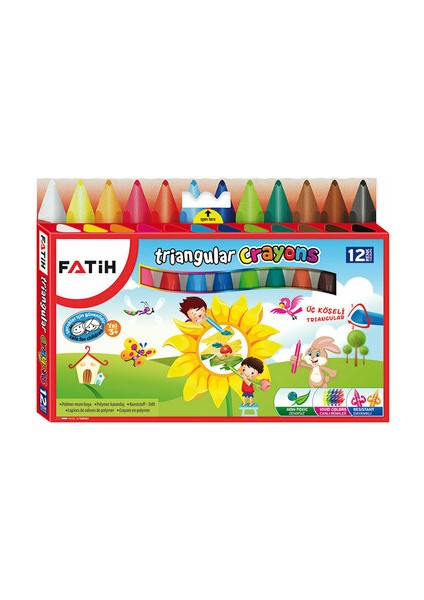Mum Boya Triangular Crayons 12 Renk 50290