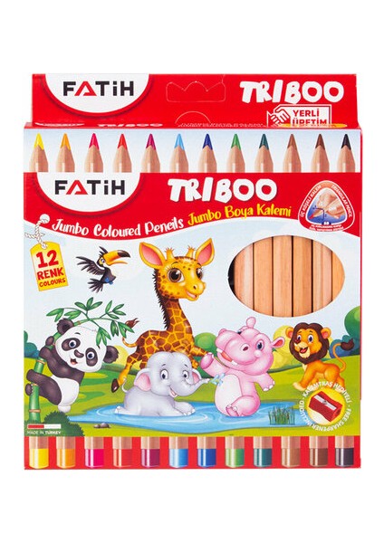 Boya Kalemi Jumbo Trıboo Naturel 12 Renk 33426 3652