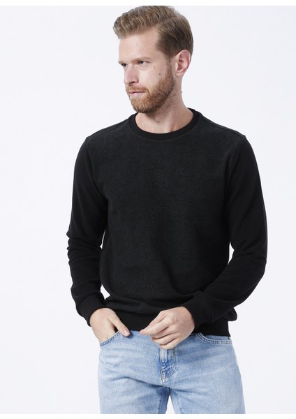 Bisiklet Yaka Siyah - Antrasit Erkek Sweatshirt 231 Lcm 241012 Newdıago