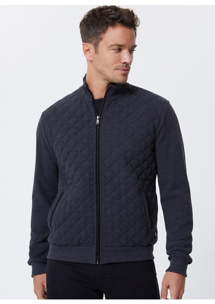 Bisiklet Yaka Antrasit Melanj Erkek Sweatshirt 221 Lcm 2410447504_NEWJUMP Sweatshı
