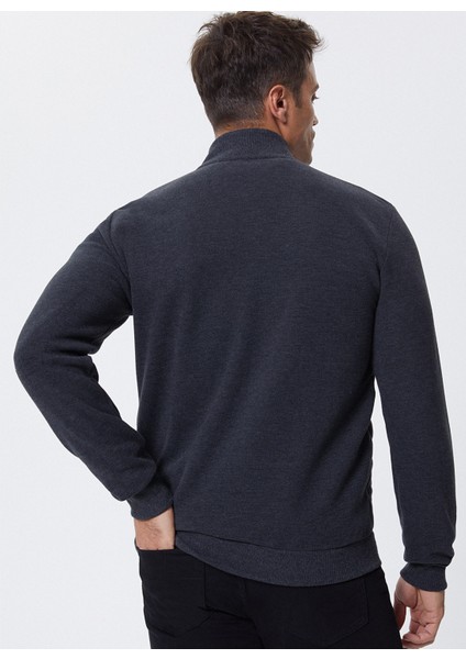 Bisiklet Yaka Antrasit Melanj Erkek Sweatshirt 221 Lcm 2410447504_NEWJUMP Sweatshı