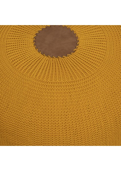 El Yapımı Yayvan Örgü Puf Hardal modelleri