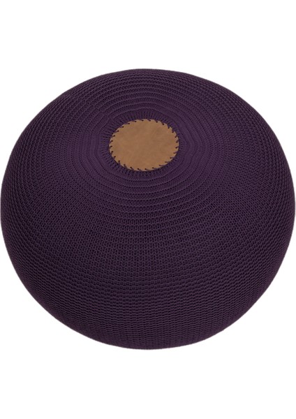 El Yapımı Yayvan Örgü Puf Mor fiyatları