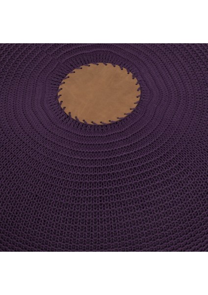 El Yapımı Yayvan Örgü Puf Mor modelleri