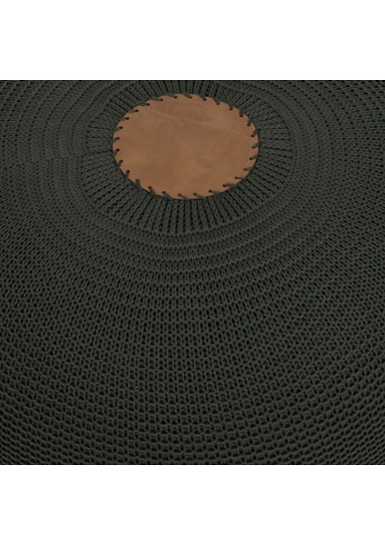 El Yapımı Yayvan Örgü Puf Yeşil modelleri