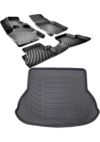 Volkswagen Caddy 2003-2010 3D Havuzlu Siyah Paspas + Bagaj Havuzu