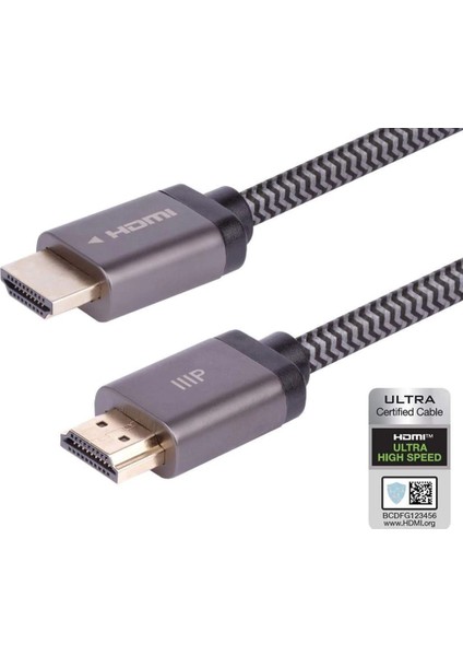 8k Sertifikalı Örgülü Ultra Yüksek Hızlı HDMI Kablosu - HDMI 2.1 | 8K@60Hz | 48GB/SN | Cl2 Wall Rated | 28-30AWG | Siyah 2 M fiyatları