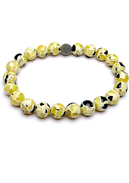 Reçine Kokulu Mozaik Kehribar Bileklik2