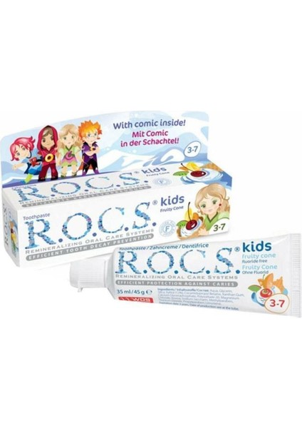 Kids 3-7 Yaş Meyveli Çocuk Diş Macunu Meyve Külahı 35ML (RCS101)