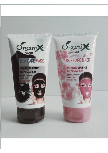 Yüz Maskesi 150ML X2 Siyah Soyulabilir Maske , Pembe Soyulabilir Maske