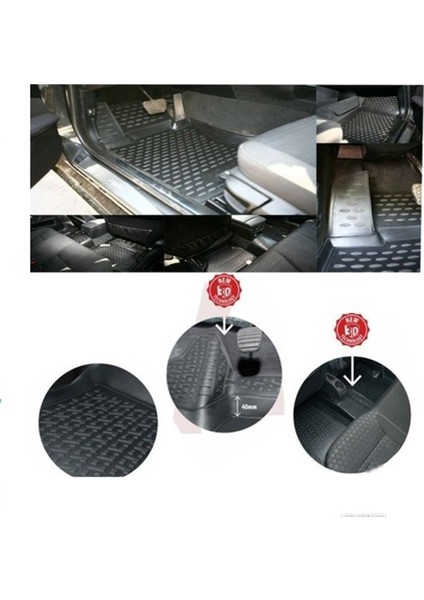 Volkswagen Caddy 2010-2020 3D X-Mat Havuzlu Paspas 5 Pcs