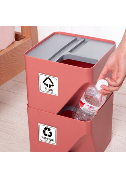10LCREATIVE Istiflenebilir Masaüstü Sıralama Çöp Kutuları, Mutfak Hanehalkı Kuru ve Islak Plastik Kağıt Sepetler