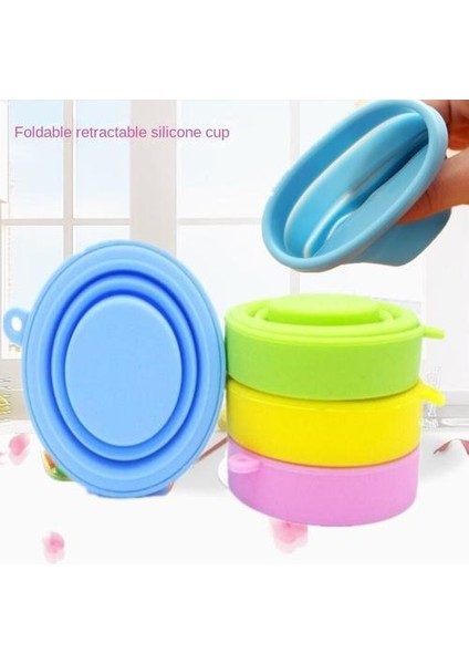 4pcs 170ML Açık Kamp Piknik Portatif Silikon Katlanır Bardaklar, Kapaklı Su Bardağı, Seyahat Teleskopik Fincanlar, Seyahat Ağız Garpu Fincanları