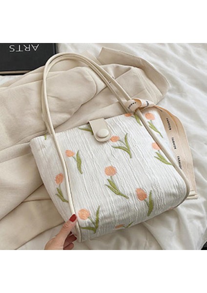 All-Match Canvas Torbası Kadınlar Için Büyük Kapasiteli Çanta, Omuz Çantası Hissi Sınıfı Banliyö Tote Çanta