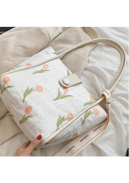 All-Match Canvas Torbası Kadınlar Için Büyük Kapasiteli Çanta, Omuz Çantası Hissi Sınıfı Banliyö Tote Çanta