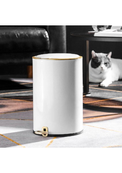 8l Hanehalkı Yüksek Dereceli Ayakla Çalışan Çöp Kutusu Kapak, Hafif Lüks Çöp Kutusu, Basit, Şık, Güzel ve Pratik Çöp Kutusu modelleri