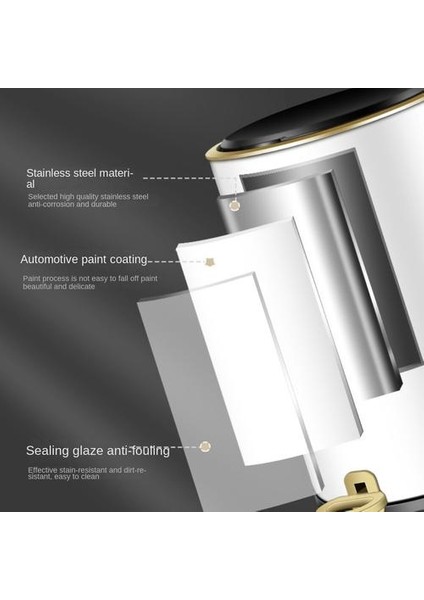 8l Hanehalkı Yüksek Dereceli Ayakla Çalışan Çöp Kutusu Kapak, Hafif Lüks Çöp Kutusu, Basit, Şık, Güzel ve Pratik Çöp Kutusu fırsatları