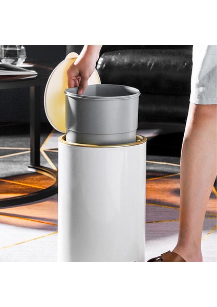 8l Hanehalkı Yüksek Dereceli Ayakla Çalışan Çöp Kutusu Kapak, Hafif Lüks Çöp Kutusu, Basit, Şık, Güzel ve Pratik Çöp Kutusu indirimleri