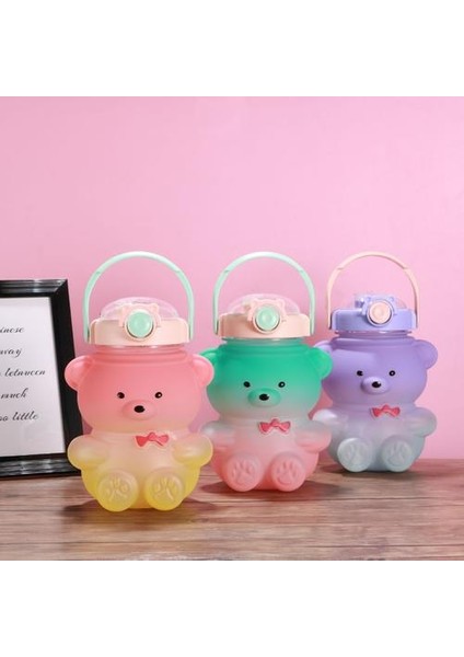 Karikatür Bear Büyük Kapasiteli Su Fincanı, Yaz Yüksek Değerli Kızlar Kupası, Taşınabilir Çocuk Saman Fincanı fırsatları