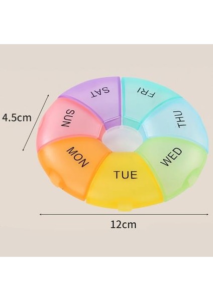 3pcs 7 Gün Gökkuşağı Renk Taşınabilir Hap Kutusu, Saklama Kutusunu Sıralayın ve Düzenleyin, Bir Hafta Boyunca Yedi Donut(Yurt Dışından)