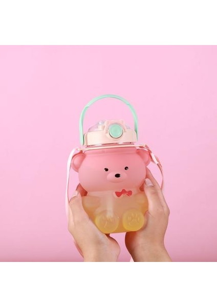Karikatür Bear Büyük Kapasiteli Su Fincanı, Yaz Yüksek Değerli Kızlar Kupası, Taşınabilir Çocuk Saman Fincanı fiyatları
