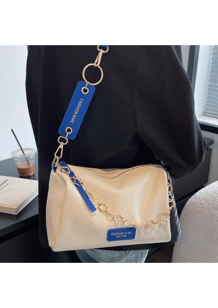 Zincir Üst Düzey Moda Messenger Yastık Çantası, Dokulu Çok Yönlü Omuz Çantası Moda Çantası