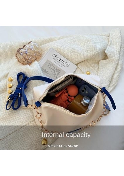 Zincir Üst Düzey Moda Messenger Yastık Çantası, Dokulu Çok Yönlü Omuz Çantası Moda Çantası
