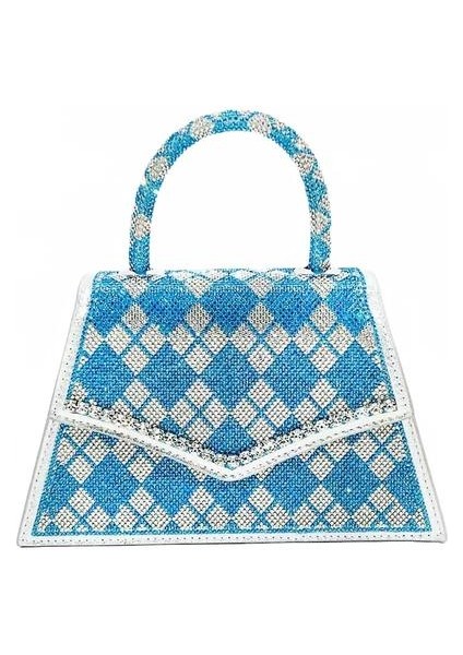 Elmaslar Crossbody Elmas Çantası ile Dolu Niş Kadınların El Yapımı Küçük Kare Çantası